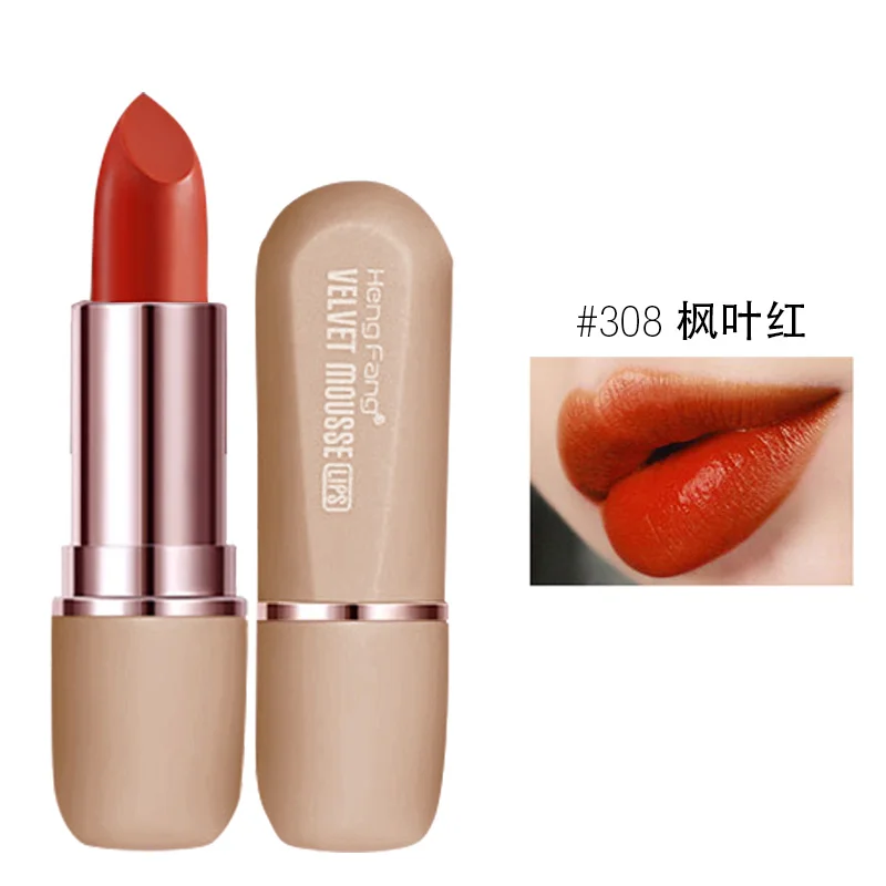 HengFang Pery Make-Up Nástroj Velvet Rúž Morandi Farba Ľahké Nosenie Lasting Lip Stick Hydratačný Lesk Na Pery Beauty Woman #H9394