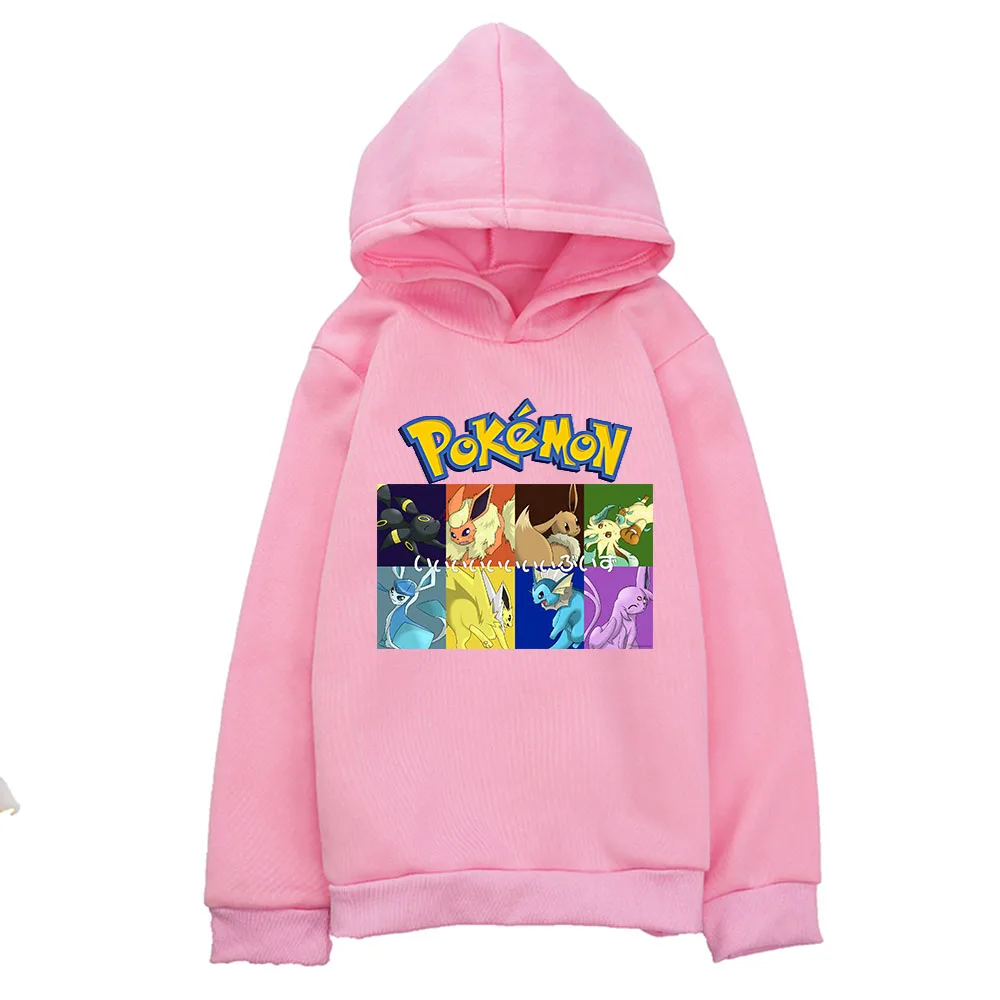 Japonské Anime pokémon hoodies kapucňou pre chlapca, dievčatá hry pokemon kreslených mikiny s dlhým rukávom bavlna detské oblečenie s potlačou