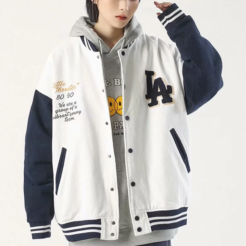 Jar, Jeseň Streetwear Výšivky Baseball Jednotné Bunda Mužov a Žien Módne Značky, Japonsko Módne Ženy Oblečenie Bunda Ženy 0