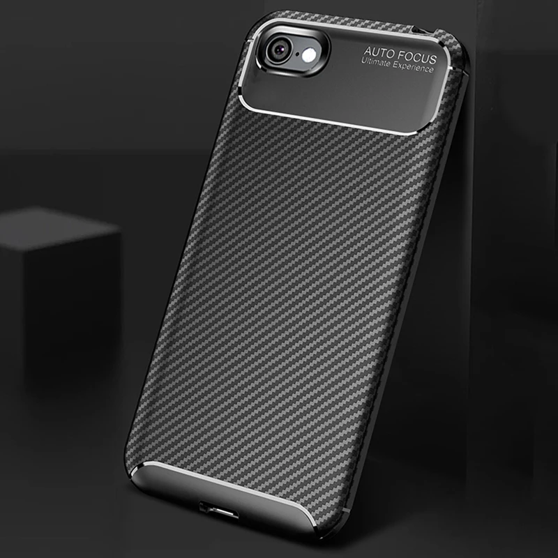 KEYSION Shockproof puzdro pre iPhone SE 2020 Nová karbónová Silikónové Telefónu Zadný Kryt Pre iPhone 11 Pro Max XR XS Max 8 7 6 Plus