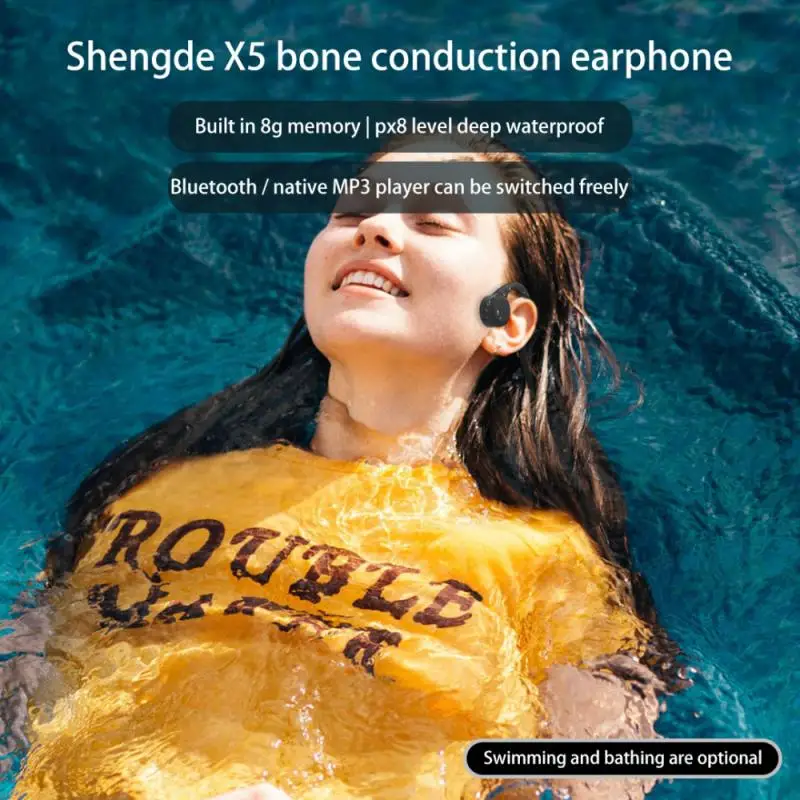 Kostné vedenie zvuku pre Slúchadlá, Šport, Plávanie Nepremokavé Bluetooth-kompatibilného Headsetu od spoločnosti Lenovo X5 Bezdrôtové Slúchadlá S Mikrofónom