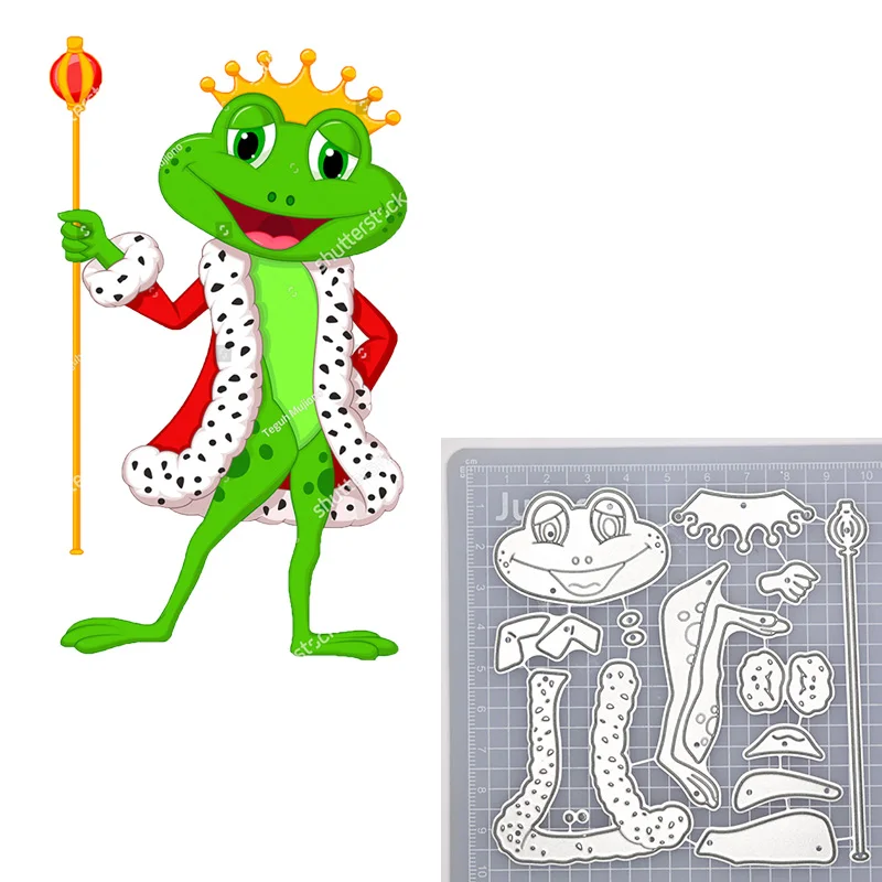 Krásne Token Frog Prince Rezanie Kovov Zomrie Roztomilý Hmyzu, Prípravky Pre DIY Scrapbooking Karty Dekoratívne Razba 0