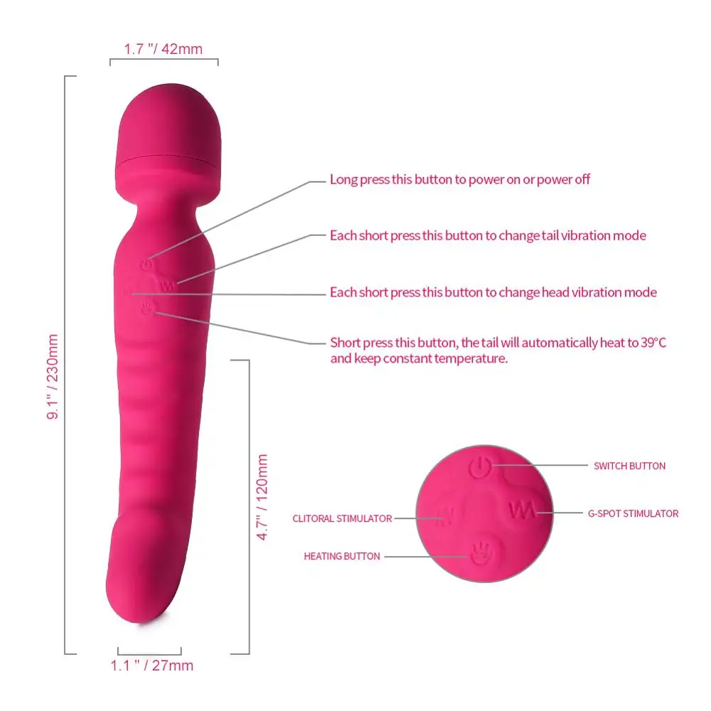 Kúrenie Vibrátor Av Prútik Masér Vodotesný Vibrátor Mäkké Hračky Vibrátor G-Spot Stimulátor Klitorisu Dospelých, Sexuálne Hračky pre Ženy 0