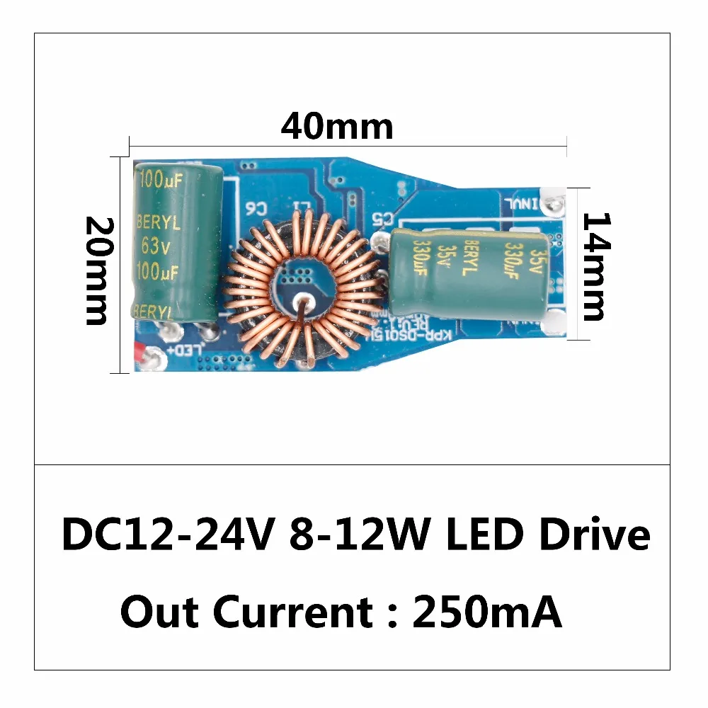 LED Driver DC12-24V 3-12W 300mA Napájací zdroj Konštantného Prúdu Automatické Napätie Ovládanie Osvetlenia Transformátory Pre LED Svetlá