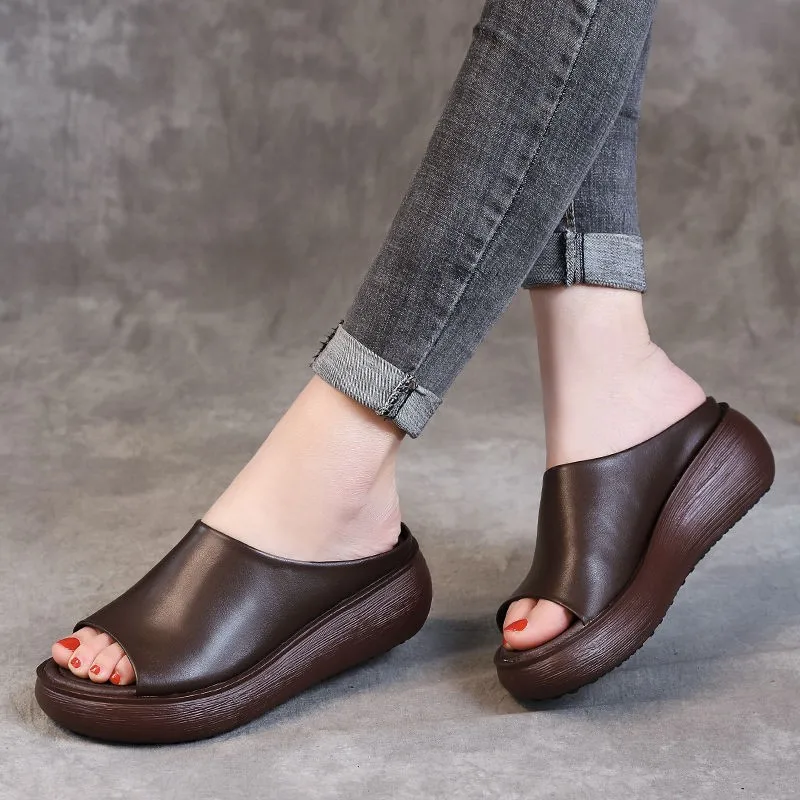 Letné Bežné Papuče Platforma Topánky pre Ženy 2022 Sandále Otvorené Prst Dámske jednofarebné Módne Pláži Listov Mujer Sandalias
