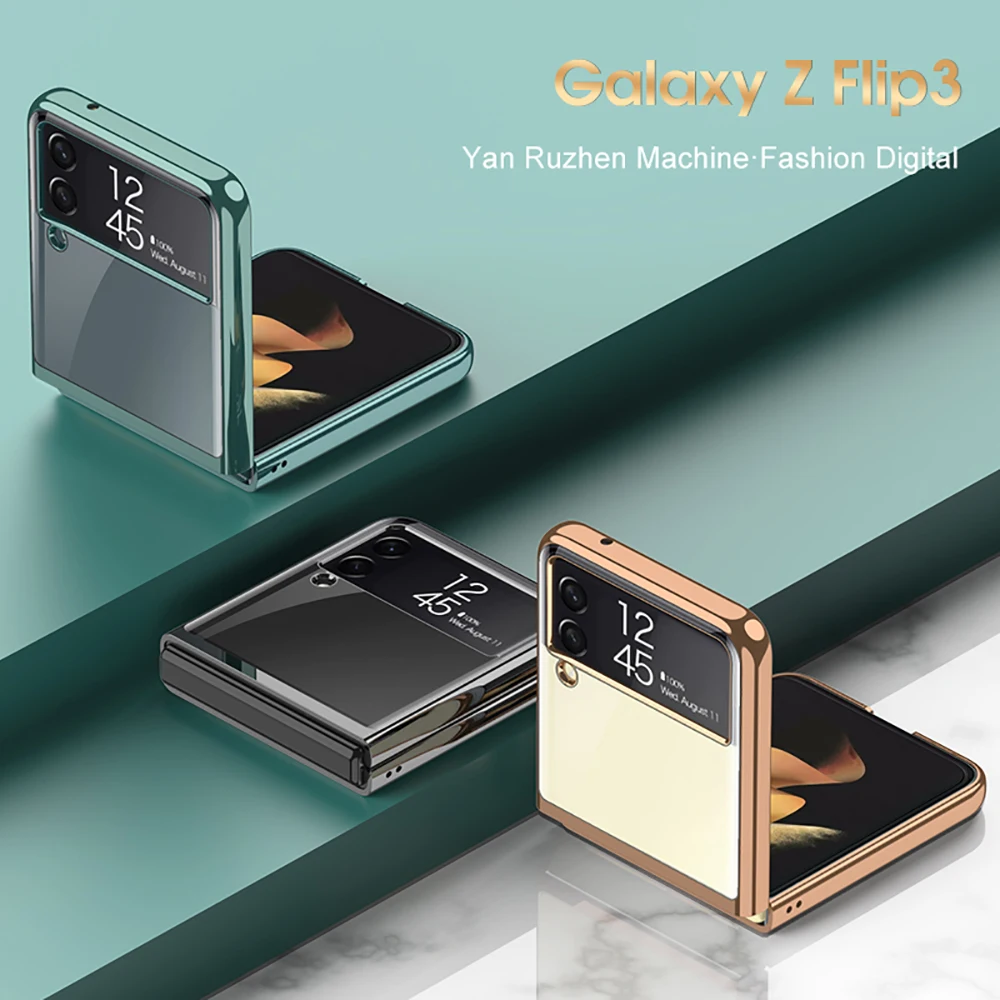 Luxusné Lode Ultra-tenké Zadný Kryt Pre Samsung Galaxy Z Flip 3 5G Prípade 360° Plnú Ochranu Shockproof Telefón Prípade Coque Fundas 0