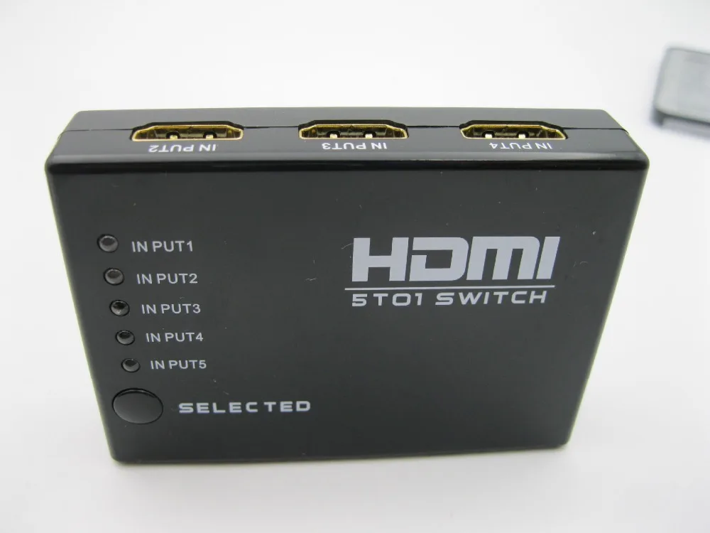 Mini 5 Port kompatibilný s HDMI Prepínač 5x1 Prepínač 5 v 1 Splitter kompatibilný s HDMI Port pre HDTV 1080P Video s Diaľkovým ovládaním