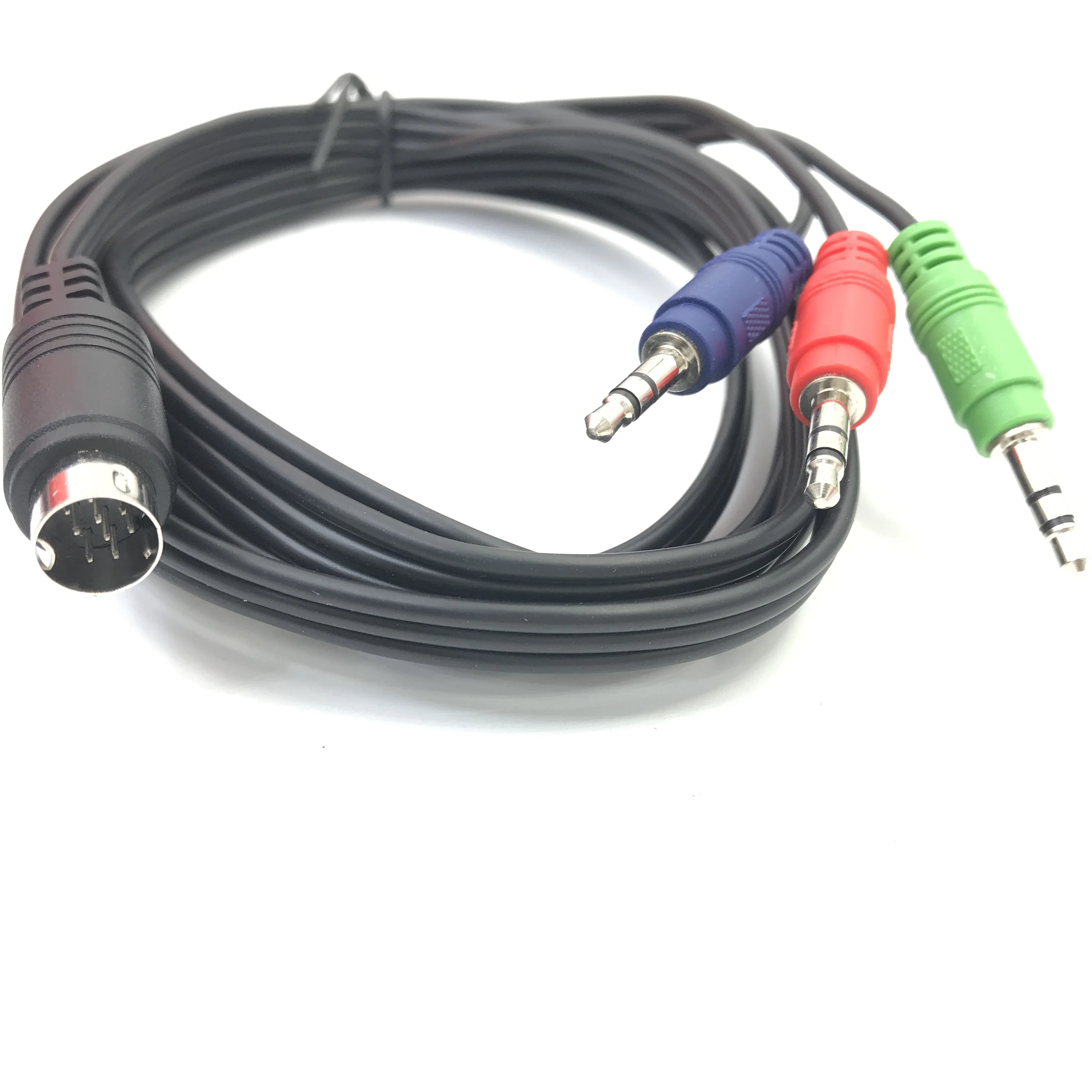 Mini DIN 9-pin Male na 3*3,5 mm Audio DIN Kábel pre audio prijímače，monitorovacích zariadení, a viac 6 ft