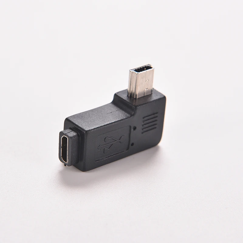 Mini USB Type A Male Micro USB B Samica 90 Stupňov Ľavý Uhol Adaptér 0