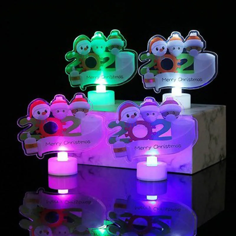 Mini Vianočný Strom/Snehuliak/Santa Lampa Svetlo Farebné LED Optický Nočného Deti Vianočné Darčekové Dekorácie Noc LightUp Hračka