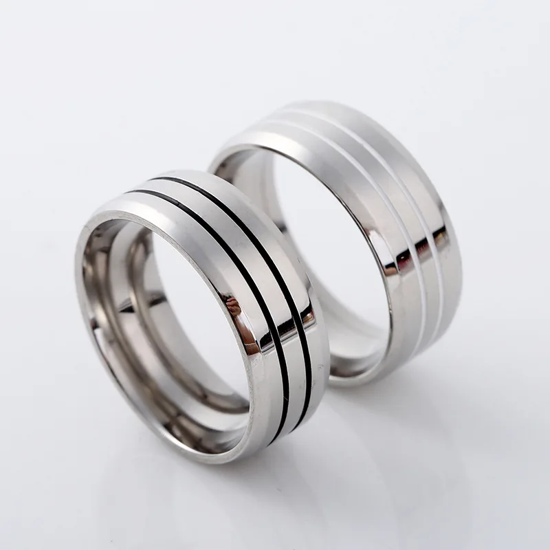 Módne jednoduché nehrdzavejúcej ocele pár krúžok pre mužov a ženy, Tvorivé prekladané titánové ocele zásnubný prsteň snubný prsteň