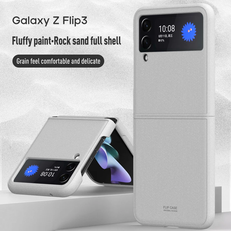 Nová Technológia Úlety Farba Pohodlné Zrnitý Dotyk Puzdro Pre Samsung Galaxy Z Flip 3 Veci 0