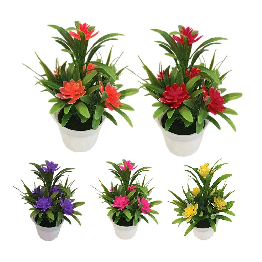 Nové Umelé Falošné Lotosový Kvet Črepníkové Rastliny Bonsai Svadobné Party Záhrade Domova Umelé Rastliny
