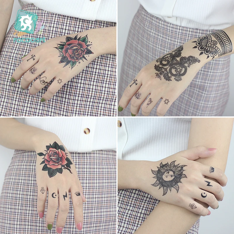 Nový Príchod Indickej Arabčina Čierny Kvet Tetovanie Dizajn, Dočasné Telo Ruku Pre Dievčatá, Ženy Dekorácie Tatuajes Taty