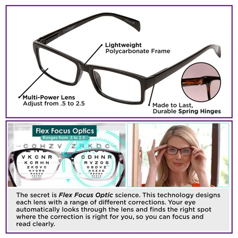 Okuliare na čítanie Moc Čitateľov Vysoko Kvalitné Ženy Muži Automatické Nastavenie Bifocal Okuliare na Čítanie +50 Do +250 okuliare