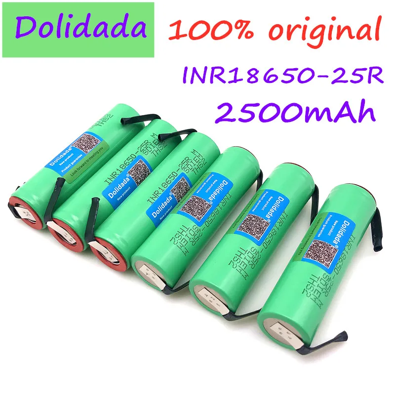 Originálne 3.6 V 18650 2500mah INR18650 25R 20A batterylithium batérie skrutkovač baterka+ Nikel urob si sám 0