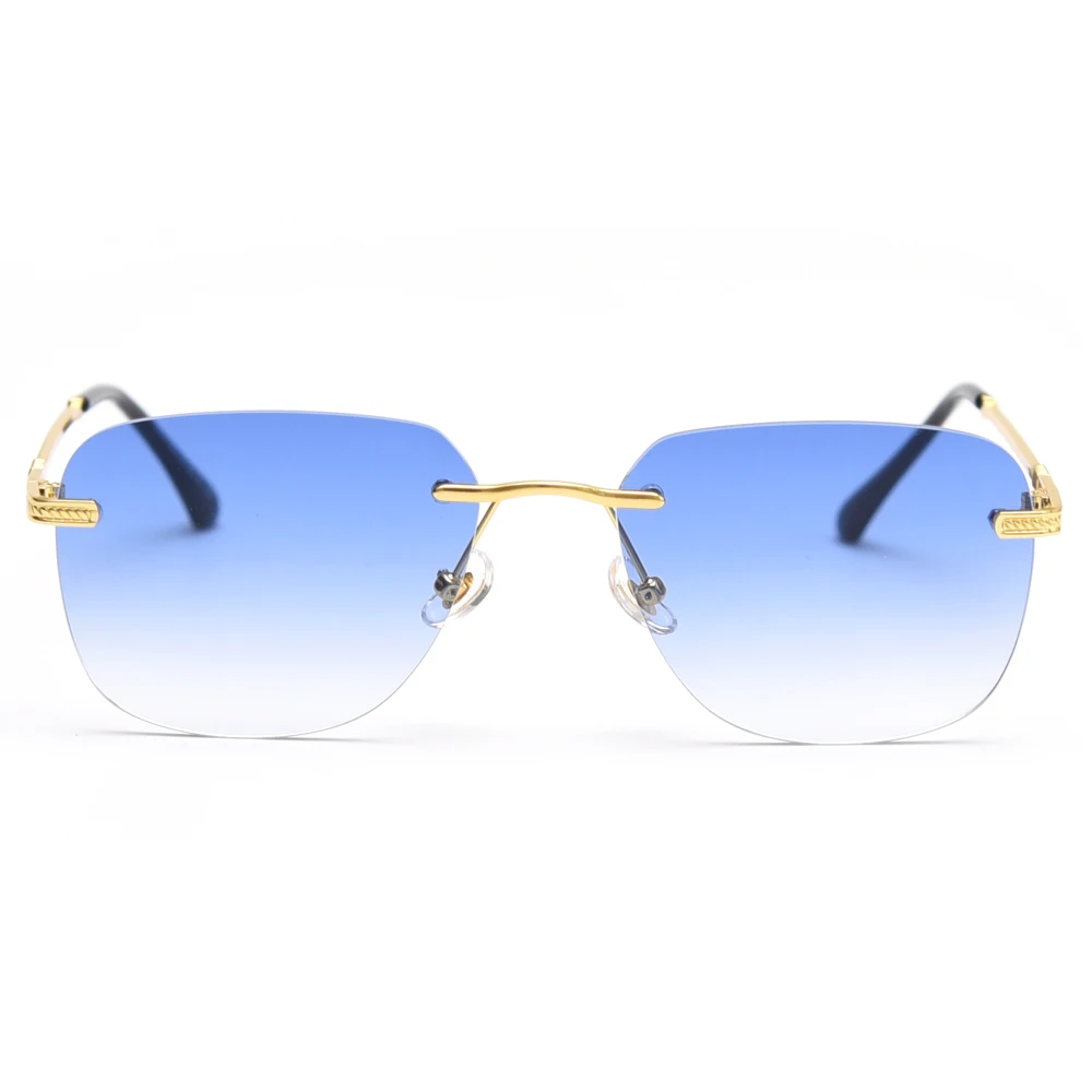 Peekaboo zelená modrá zrkadlo slnečné okuliare ženy retro zlato kov žena bez obrúčok námestie okuliare pre mužov hot predaj uv400 2022