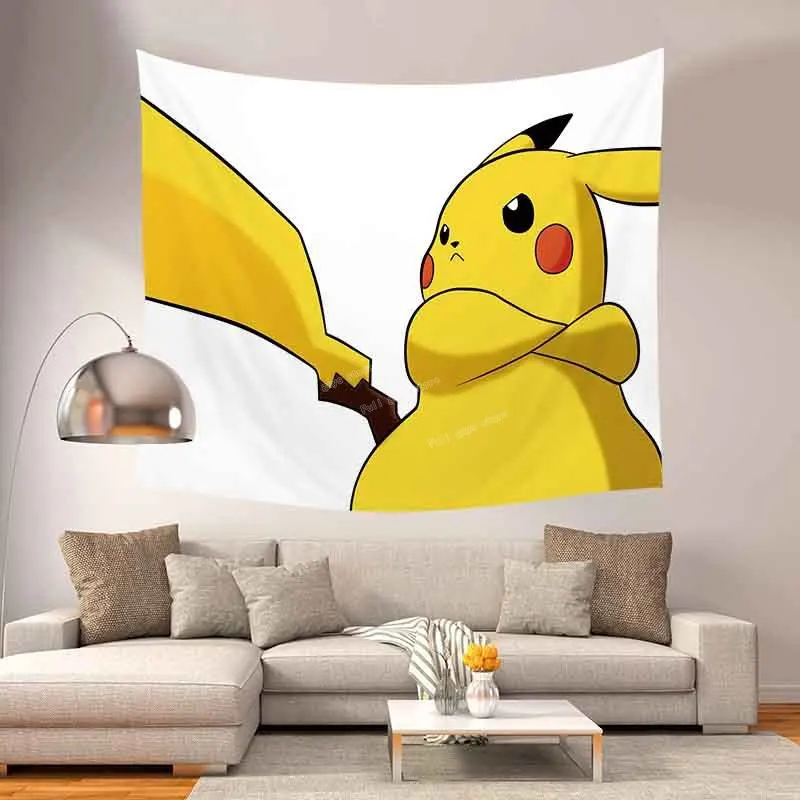 Pokemon Gobelín Stene Visí Pikachu Výzdoba Domov Kawaii Izba Dekor pozadie Polyester Detský Vianočný Darček TAKARA TOMY