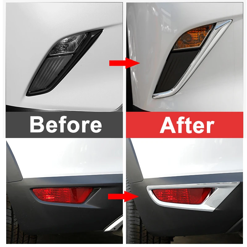 Pre Mazda CX CX3-3 2016 2017 2018 ABS Chrome Predné /Zadné Hmlové Svetlo Kryt Trim Späť Chvost Nárazníka FogLight Lampa Liatie Obloha 0