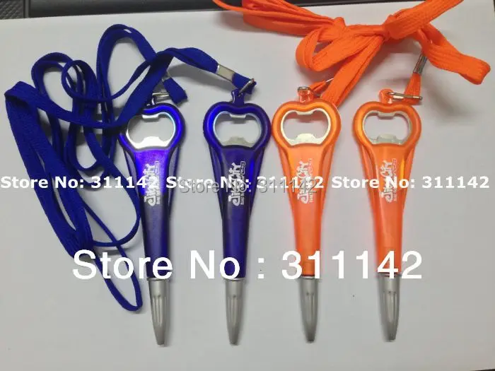 Prispôsobený otvárač pero s string Plastové Guľôčkové Pero S String Krátke Guľôčkové Pero tlačiť vlastné logo 0