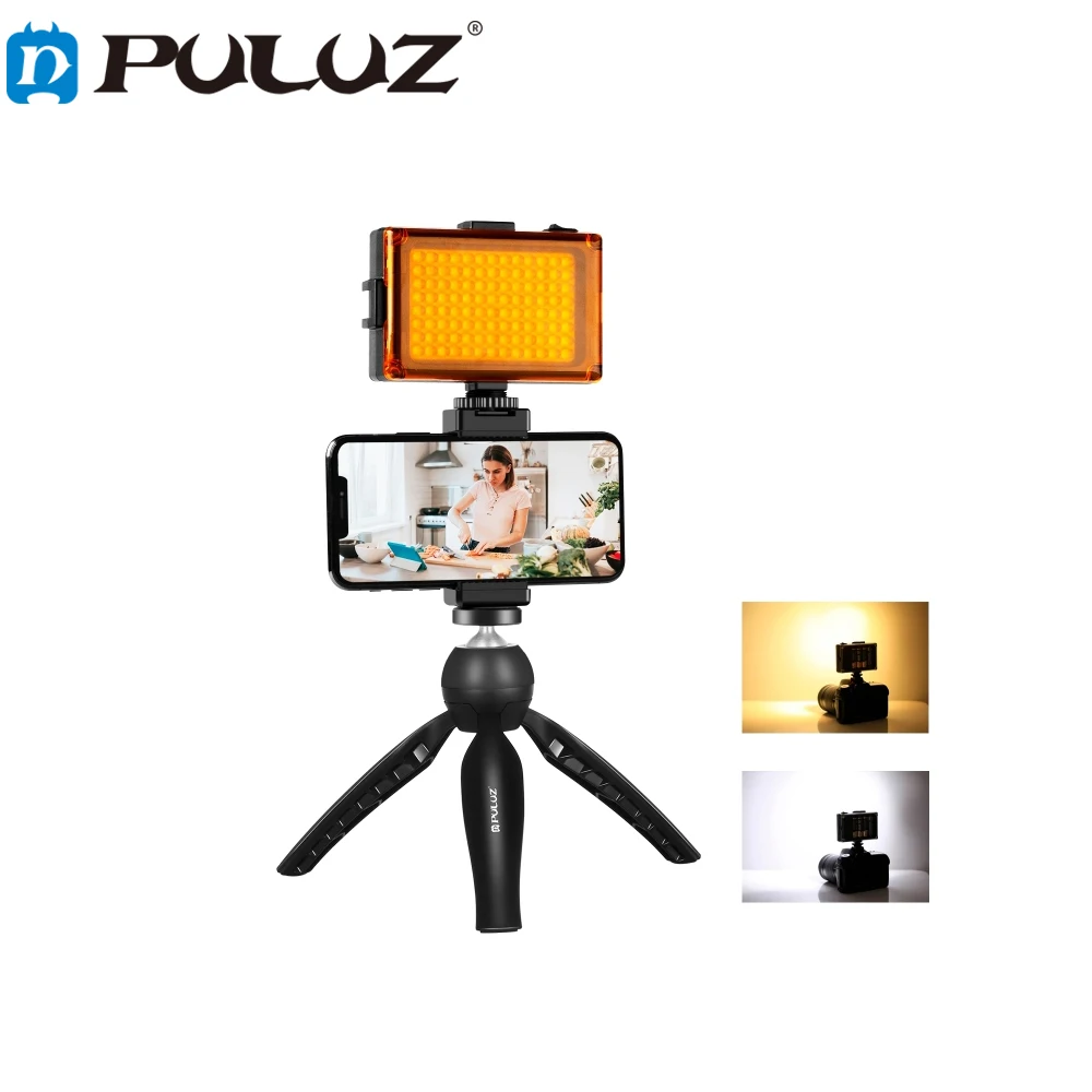 PULUZ Live Vysielanie Smartphone Video Svetlo Vlogger Súpravy s Mikrofónom + LED Svetlo + závit pre Statív + Telefón Upevnite Držiak 0