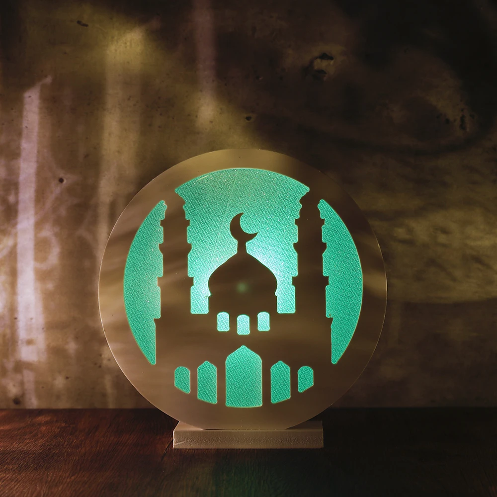 Ramadánu LED Lampa Multicolor Gradient Nočné Svetlo Moslimských Festivalu Moon Star Light EID Mubarak Osvetlenie Stolové Dekorácie Pre Domov 0