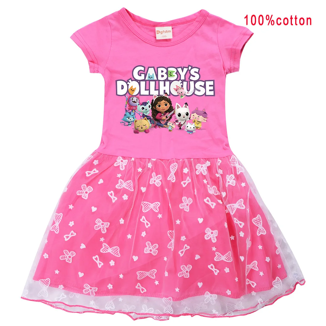 Roztomilý Gabby Domček Pre Bábiky Oblečenie Baby Girl Princezná Šaty Batoľa Dievčatá Svadobné Party Podkolienok Deti Cartoon Rainbow Perlinkové Tkaniny Sukne