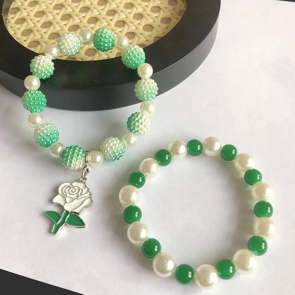 Ručne Vyrobené Grécky Sorority Biela Zelená Odkazy Inc Rose Kúzlo Perlový Náramok Lady Šperky 2021 Nové Príslušenstvo 0