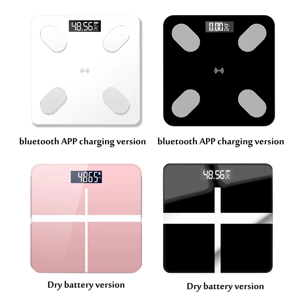 Smart telesný Tuk Stupnice Monitor Kúpeľňa Váhy Digitálne Telesnej Hmotnosti Stroj Meracia Stupnica bluetooth plnenie / typ batérie