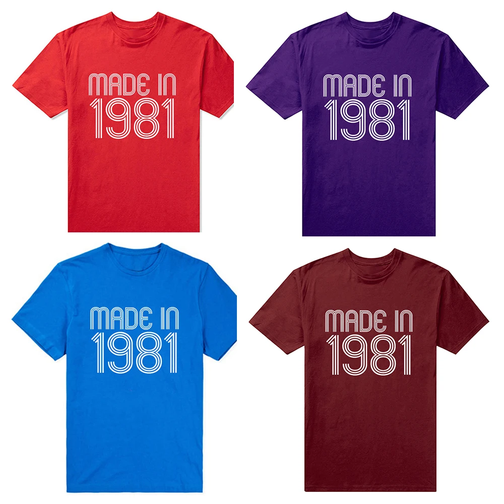 Vyrobené V roku 1981 Limited Edition, T Košele Darček k Narodeninám Grafické Bavlna Streetwear Krátky Rukáv Harajuku Nadrozmerné T-shirt Vintage 0
