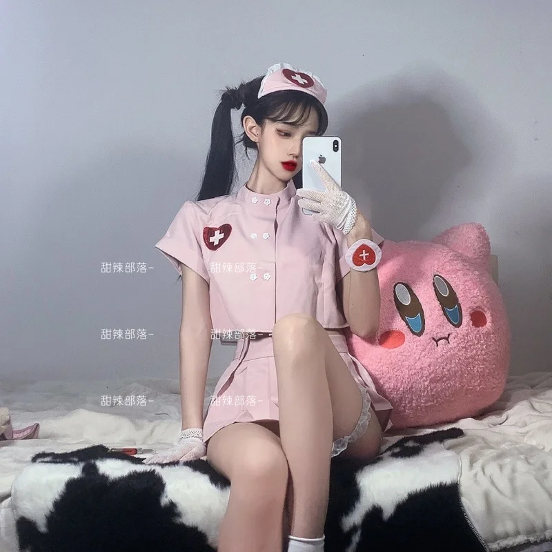 Vášeň Vyhovovali Japonský Roztomilý Sestra Jednotné Sladké Skladaný Vysoký Pás Sukne Lekár Cosplay Kostým Sexy Pyžamo Študent Kawaii Štýl 0