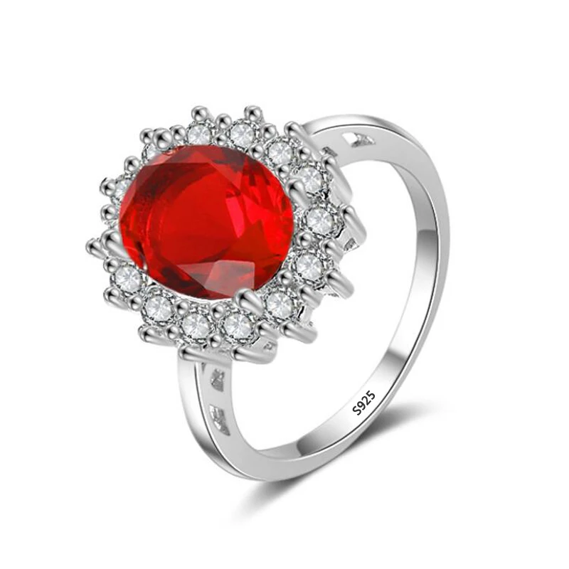 YANHUI Luxusné Modrým Zirkónom Drahokam Krúžok Lab Sapphire Krúžok Striebro 925 Šperky Akvamarín Prstene Pre Ženy Zásnubné Prstene Darček 0