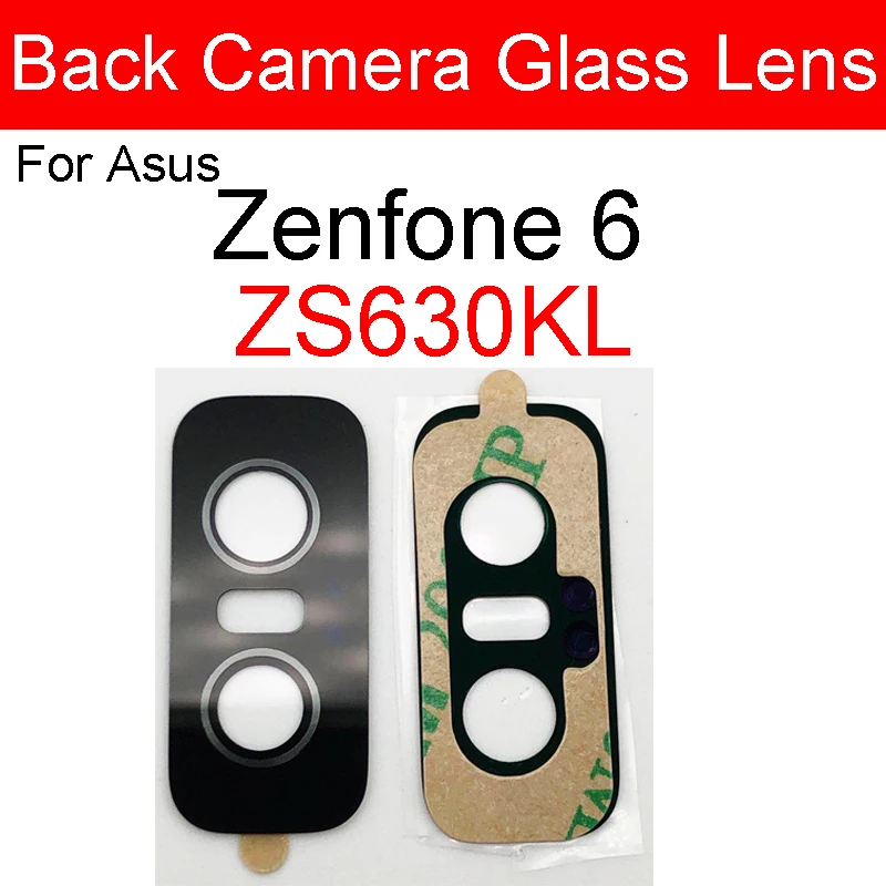 Zadná Kamera, Sklenený Objektív S Nálepkou Lepidlo Pre Asus Zenfone 6 ZS630KL l01WD Hlavné Späť Fotoaparát, Objektív Náhradný Diel 0