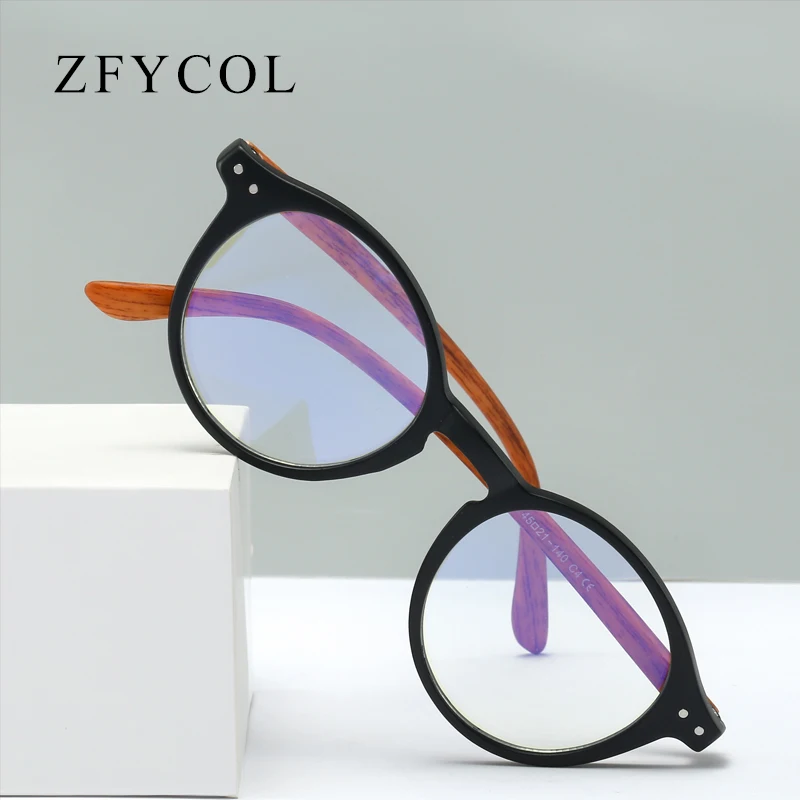 ZFYCOL Klasické Modré Svetlo Okuliare Ženy Kolo Transparentné Krátkozrakosť Predpis Optické Okuliare Počítač Okuliare Mužov UV400