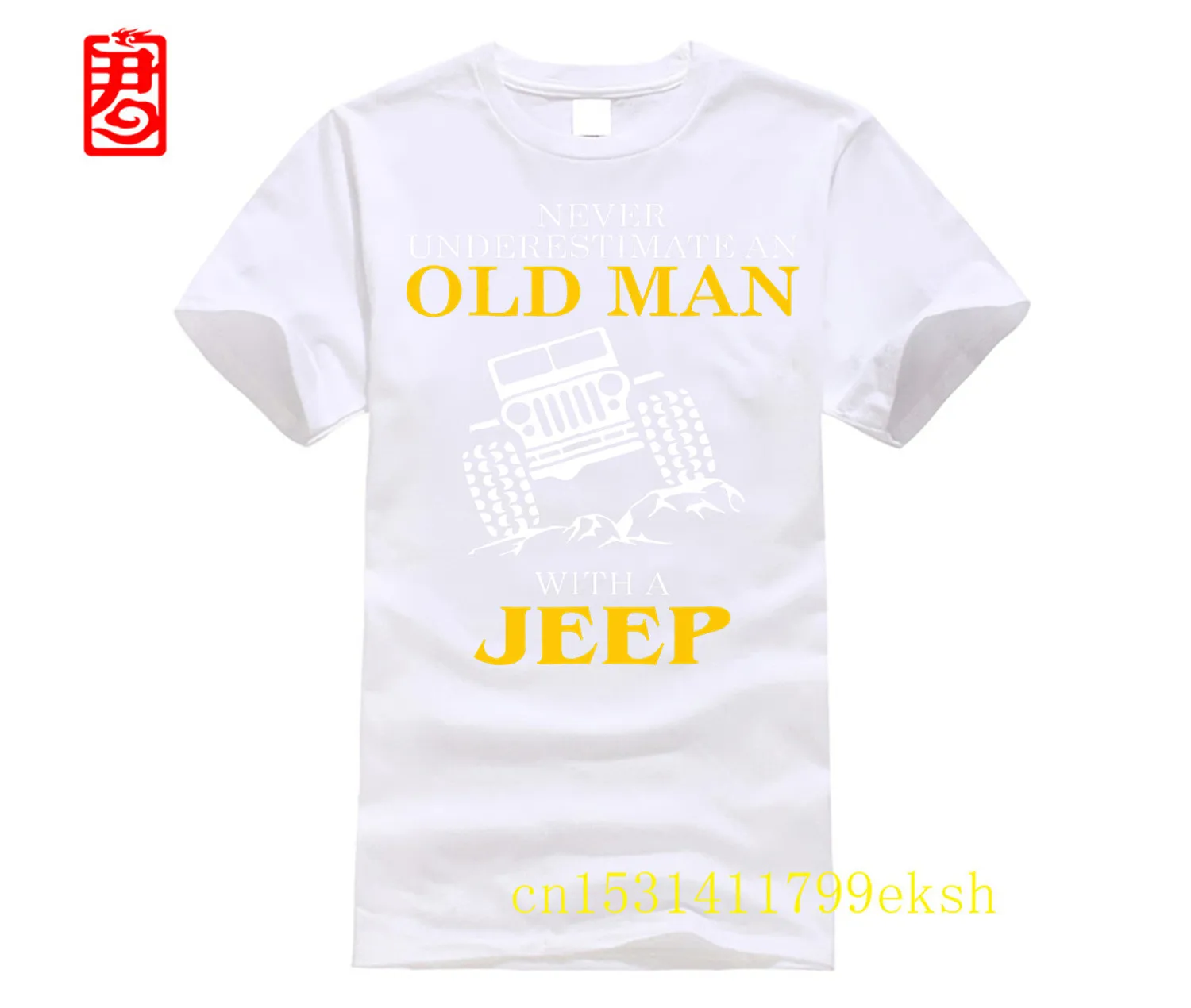 Značka tričko mužov Mužov s Legrační džípy Tričko Starý Muž S džípy Čaj 0