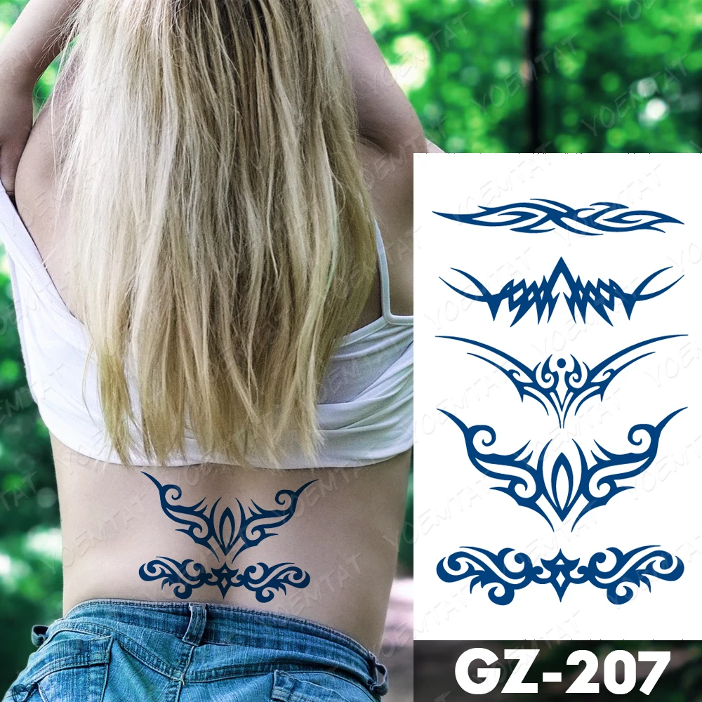 Šťava Atrament Trvalé Vodotesné Dočasné Tetovanie Nálepky Krídlo Anjela Plameň Totem Flash Tetovanie Žena Ramena Body Art Falošné Tatto Muž 0