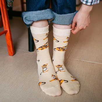 Zoo Krátke Teckel Shiba Inu Ponožky Tiger Beagle Ženy Roztomilý Pes Prasa Buldog Príjemné Bavlnené Ponožky Dámy Vzor Zvierat Ponožky