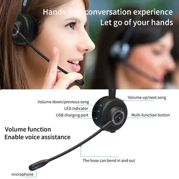 BH-M97 Hovor Headset handsfree Bezdrôtové Slúchadlá Bluetooth-kompatibilné S Mic Potlačením Hluku Skype Headset Pre Telefón, PC 5
