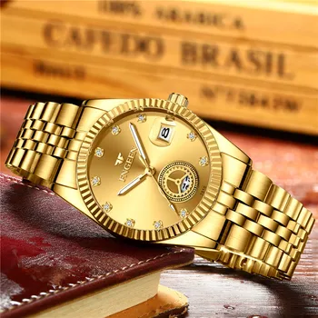 Masculino Relogio FNGEEN Sledovať Mužov Obchodné Muž Hodiny Pánske Quartz Gold Luxusné Hodinky Vodotesné Dátum Náramkové hodinky prúd reloj homb 3