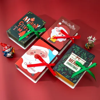 5 ks Knihy Tvar Veselé Vianočné Cukrovinky, Boxy Obaly, Tašky Santa Claus Deti Darčeka Strany Prospech Vianočné Natal Noel Navidad