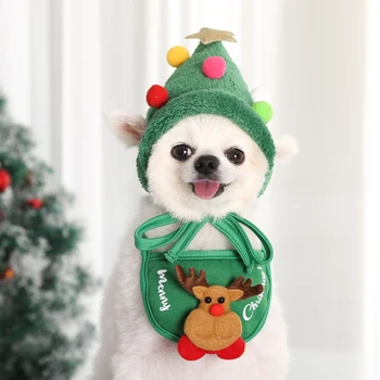 Šátek Trojuholník Podbradníky Kerchief Vianočný Kostým Oblečenie Psa Vianočné Bandana Santa Klobúk Psa, pre Stredne Veľké Psy, Mačky Nový Štýl