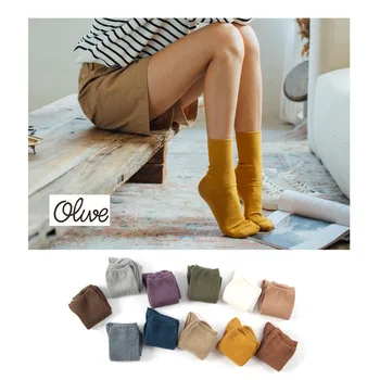 Nové produkty v sude dámske ponožky Japonský pevné bavlnené ponožky priedušná pohodlné hromadu žien stredného trubice