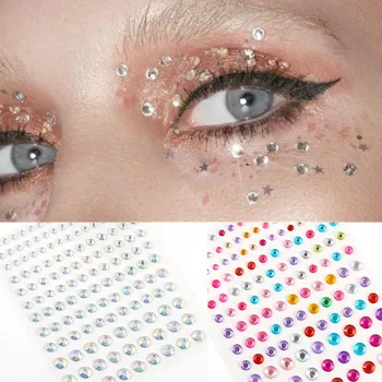 1PC Lesk Diamond make-up očných liniek Eyeshadow Tvár Drahokamu Nálepky Šperky Oči Fáze Party make-up Crystal Tattoo Nálepky