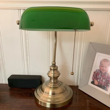 Retro Vintage Zelená farba SKLA BANKÁR LAMPA KRYT/Bankové Lampa Sklenený Tieň, tienidlo tabuľka dĺžka lampy 226mm 3