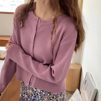 10 Farieb 2021 jar jeseň kórejský štýl knittd dámske vesty Candy Farby Svetre Cardigan dámske Outwear Coats (X1693)