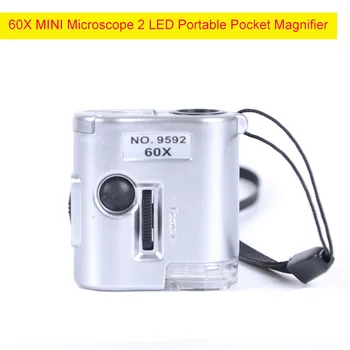 60X Mini Mikroskopom Prenosné Multifunkčné Vreckové LED Šperky zväčšovacie sklo Starožitnosti Identifikácia lupu Loupe
