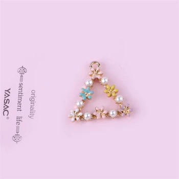 6pcs kórejský Sladké Zliatiny Prívesok Geometrické Drop Náušnice Pearl Flower Krúžok Náušnice Pre Ženy, Dievčatá Diy Príslušenstvo Šperky
