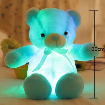30 cm Vianočné LED Svietiace Plyšové Hračky rozsvieti Farebné Žiariace macko plyšáka Deti Bábika Darček Pre Deti, Dievčatá 0