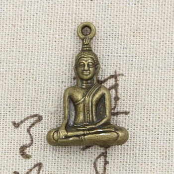 3ks Charms Meditovať, Buddha 35x23mm Antické Bronzové Strieborná Farba Prívesky, Takže HOBBY Ručné Tibetskej Bronzová Strieborná Farba Šperky