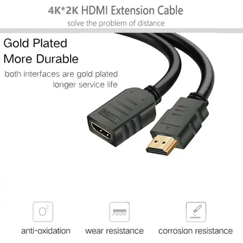 Kompatibilný s HDMI Predlžovací Kábel Mužov a Žien 1m 2m 3m HDMI 4K 3D 2.0 v HD LCD TV Prenosné PS3 Projektor